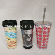 Benutzerdefinierte Kunststoff Becher Tassen Kunststoff Becher mit Einsatz aus Kunststoff Becher Pappbecher
